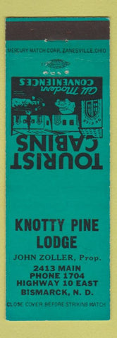 Matchbook Cover - Knotty Pine Lodge Bismarck ND low phone #