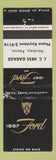 Matchbook Cover - 1957 Ford JC Hess Hershey PA WEAR
