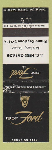 Matchbook Cover - 1957 Ford JC Hess Hershey PA WEAR