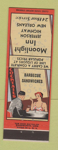 Matchbook Cover - Moonlight Inn New Orleans LA BBQ girlie deco
