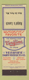 Matchbook Cover - Verifine Ice Cream Ralph's Lunch West De Pere WI