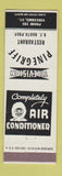 Matchbook Cover - Pinegriff Restaurant Vergennes VT low phone # Eskimo