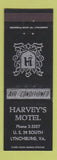 Matchbook Cover - Harvey's Motel Lynchburg VA