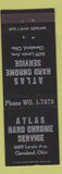 Matchbook Cover - Atlas Hard Chrome Service Cleveland OH