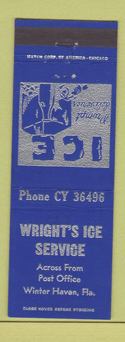 Matchbook Cover - Wright's Ice Service Winter Haven FL