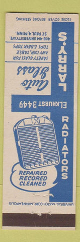 Matchbook Cover - Larry's Auto glass St Paul MN Radiators