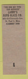 Matchbook Cover - Larry's Auto glass St Paul MN Radiators