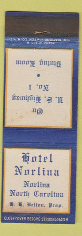 Matchbook Cover - Hotel Norlina NC