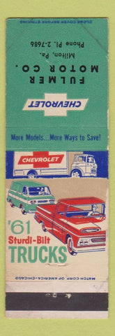 Matchbook Cover - 1961 Ford Trucks Fulmer Motor Milton PA econoline WEAR
