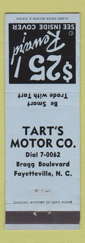 Matchbook Cover - Tart's Motors Fayetteville NC