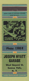 Matchbook Cover - Joseph Hyatt Garage Seneca Falls NY WEAR