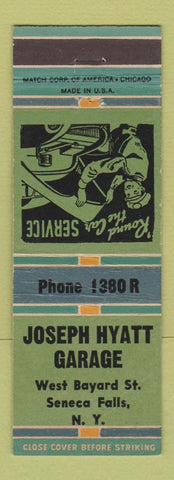 Matchbook Cover - Joseph Hyatt Garage Seneca Falls NY WEAR