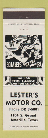 Matchbook Cover - Lester Motors Amarillo TX