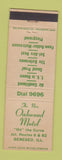 Matchbook Cover - Oakwood Motel Geneseo IL