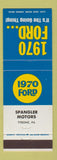 Matchbook Cover - 1970 Ford Spangler Motors Tyrone PA