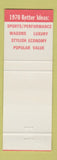 Matchbook Cover - 1970 Ford Spangler Motors Tyrone PA