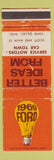 Matchbook Cover - 1969 Ford Fond Du Lac WI WEAR