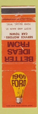 Matchbook Cover - 1969 Ford Fond Du Lac WI WEAR