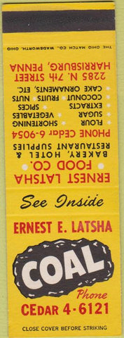 Matchbook Cover - Lathsha Coal Harrisburg PA SAMPLE