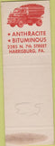 Matchbook Cover - Lathsha Coal Harrisburg PA SAMPLE