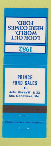 Matchbook Cover - 1982 Ford Prince Sales Ste Genevieve MO