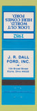 Matchbook Cover - 1982 Ford JR Dall Elyria OH