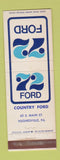 Matchbook Cover - 1972 Ford Country Ford Hughesville PA