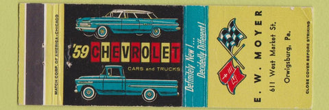 Matchbook Cover - 1959 Chevrolet EW Moyer Orwigsburg PA