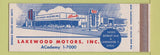 Matchbook Cover - Lakewood Motors OH Lincoln Mercury