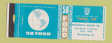 Matchbook Cover - 1958 Ford Housenick Motors Bloomsburg PA WORN
