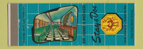 Matchbook Cover - Stag and Doe Sharon PA
