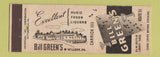 Matchbook Cover - Bill Green's Willock PA