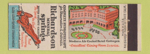 Matchbook Cover - Richardson Mineral Springs Butte County CA Indian