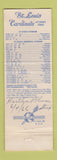Matchbook Cover - ST Louis Cardinals Baseball Schedule 1966 WEAR