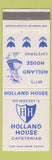 Matchbook Cover - Holland House Cafeterias Los Angeles Compton Merced CA