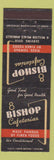 Matchbook Cover - Bishop Cafeterias Des Moines Davenport Waterloo IA Peoria IL