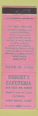 Matchbook Cover - Hubert's Cafeteria Long Beach CA