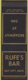 Matchbook Cover - Ruff's Bar Bay City MI SAMPLE