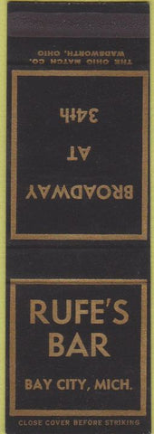 Matchbook Cover - Ruff's Bar Bay City MI SAMPLE