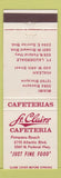 Matchbook Cover - St Clairs Cafeteria Pompano Beach FL