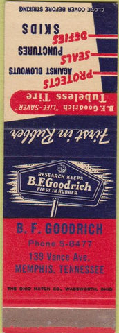 Matchbook Cover - BF Goodrich Tires Memphis TN SAMPLE