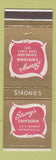 Matchbook Cover - Strong's Cafeteria Springfield IL