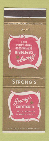 Matchbook Cover - Strong's Cafeteria Springfield IL