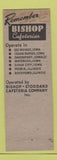 Matchbook Cover - Bishop Cafeterias Des Moines Davenport Waterloo IA Rockford IL