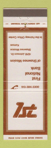 Matchbook Cover - First National Bankj Shawnee Mission KS