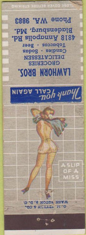 Matchbook Cover - Lawhorn Bros Bladensburg MD pinup