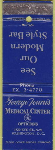 Matchbook Cover - Opticians Medical Center Washington DC Glasses