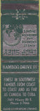 Matchbook Cover - Bamboo Drive Inn Chiense Food NO TOWN