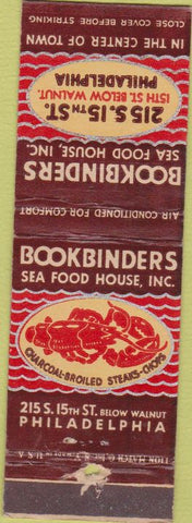 Matchbook Cover - Bookbinders Sea Food Philadelphia PA