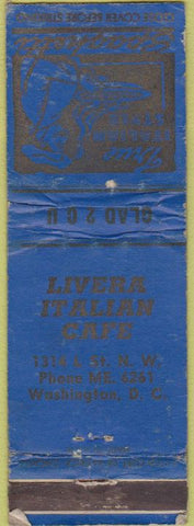 Matchbook Cover - Livera Italian Cafe Washington DC WORN